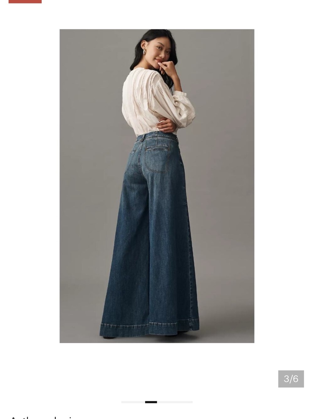 Pilcro Wide-Leg High-Rise Jeans in Blue Denim - Picture 2 of 3